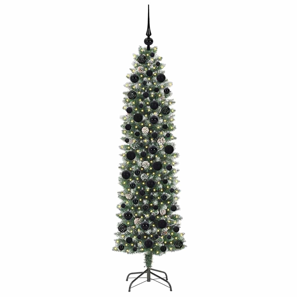 Mű Karcsú Karácsonyi Fa 300 LED-del Zöld és Fehér 180 cm