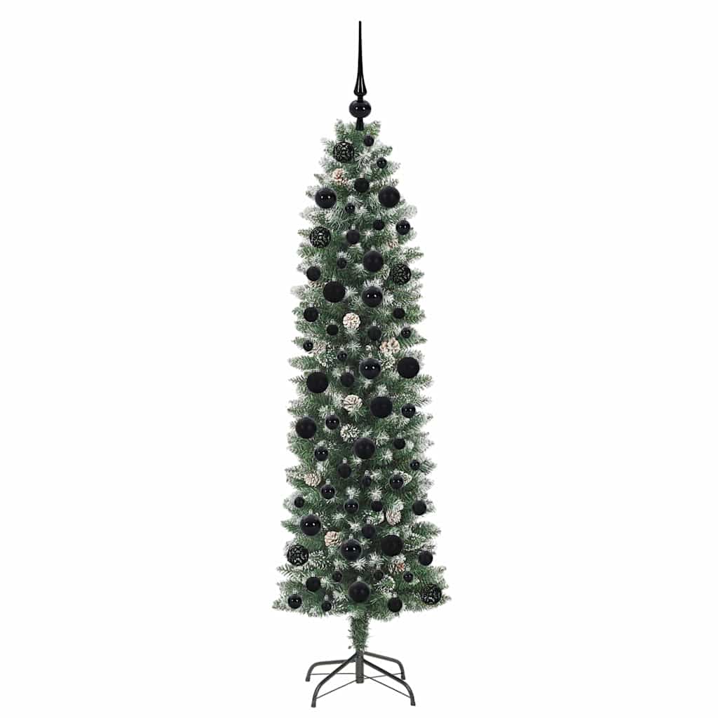 Mű Karcsú Karácsonyi Fa 300 LED-del Zöld és Fehér 180 cm