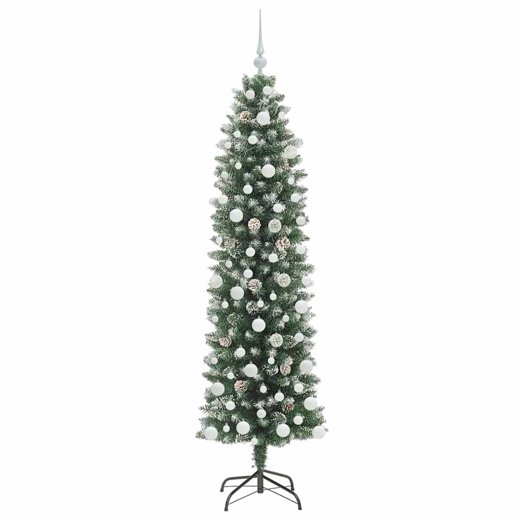 Mű Karcsú Karácsonyi Fa Zöld és Fehér 180 cm