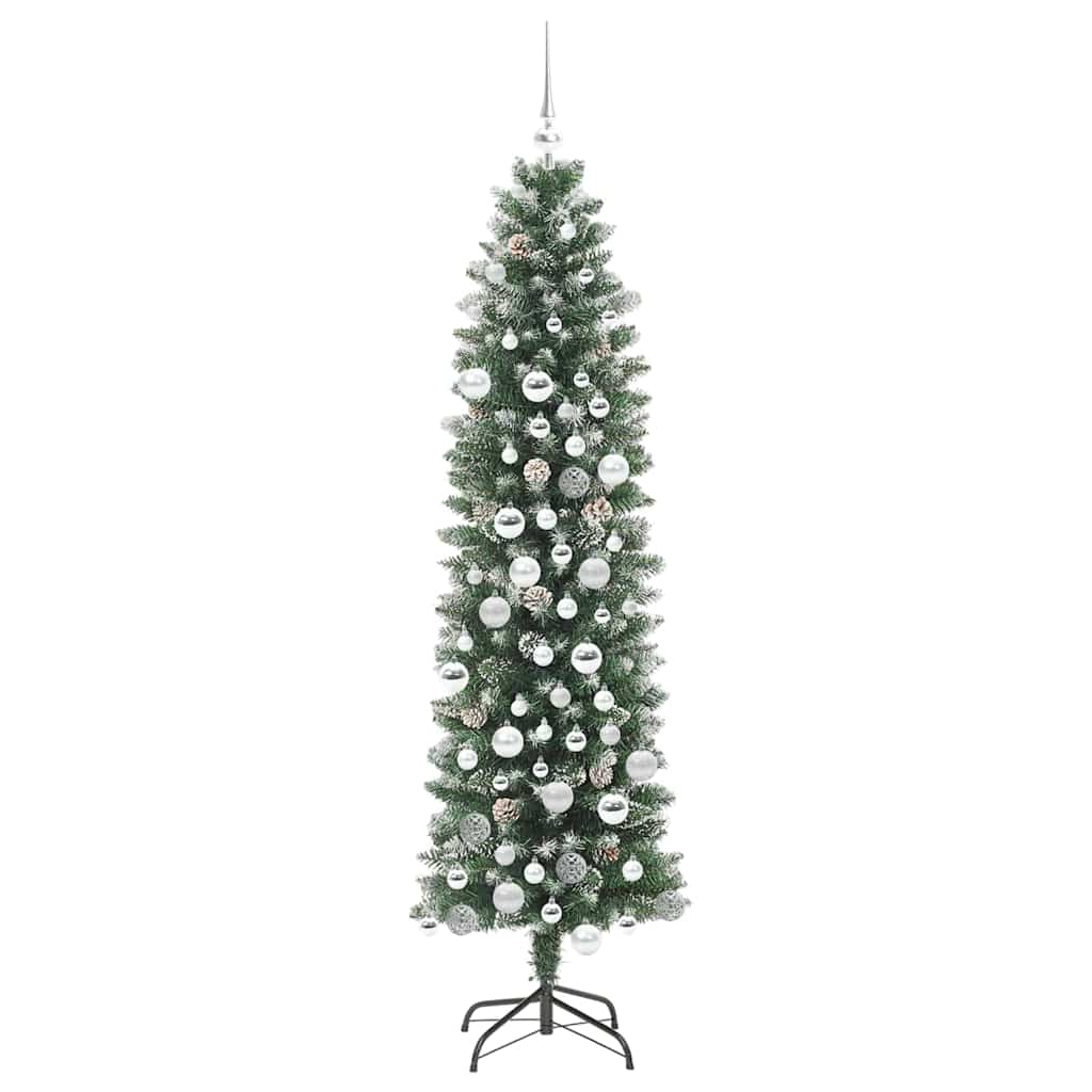 Mű Karcsú Karácsonyi Fa 300 LED-del Zöld és Fehér 180 cm