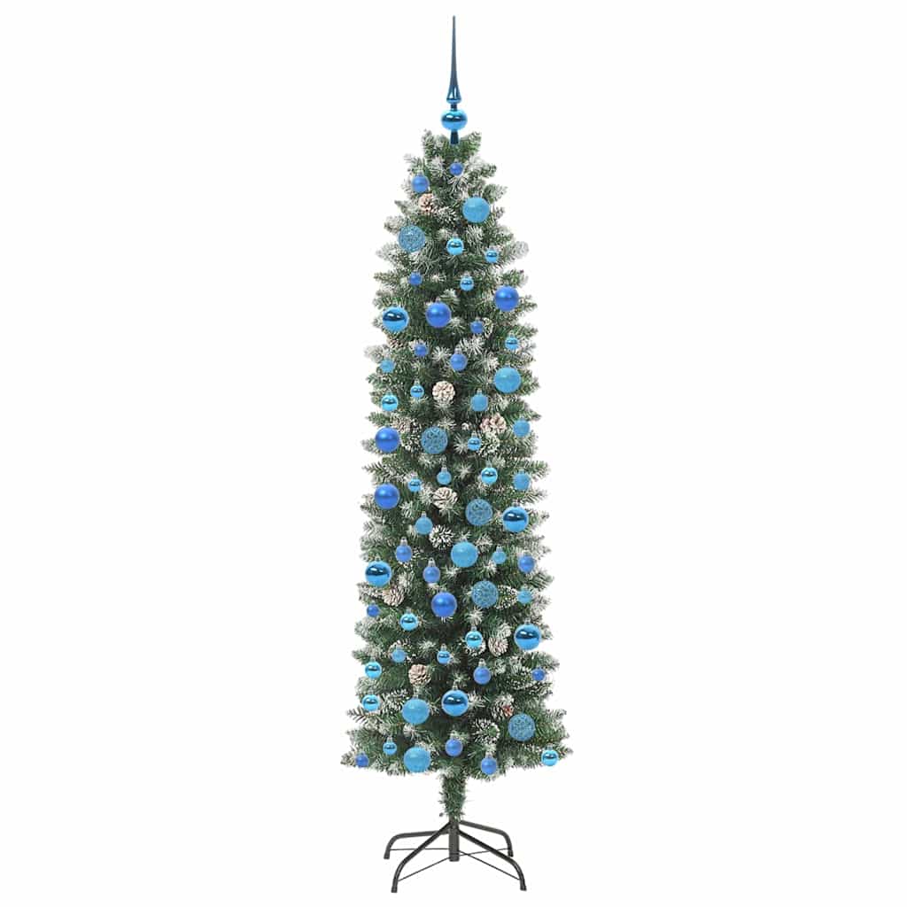 Mű Karcsú Karácsonyi Fa 300 LED-del Zöld és Fehér 180 cm