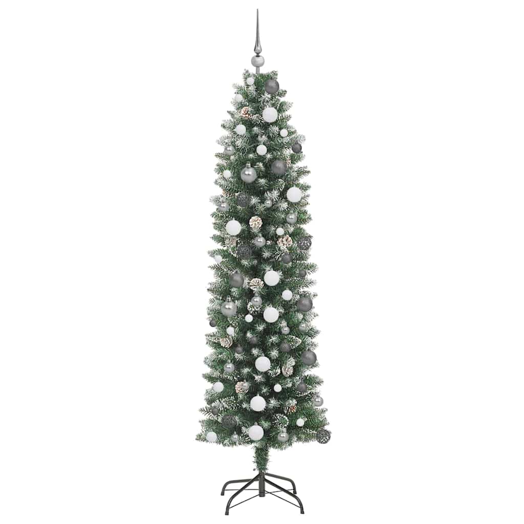 Mű Karcsú Karácsonyi Fa 300 LED-del Zöld és Fehér 210 cm