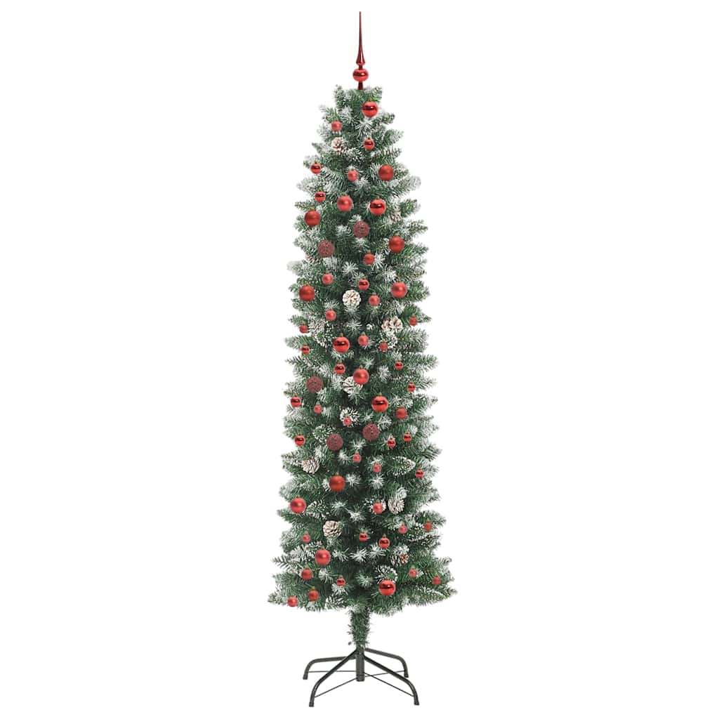 Mű Karcsú Karácsonyi Fa 300 LED-del Zöld és Fehér 210 cm
