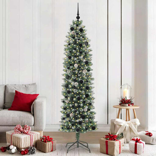 Mű Karcsú Karácsonyi Fa 300 LED-del Zöld és Fehér 210 cm