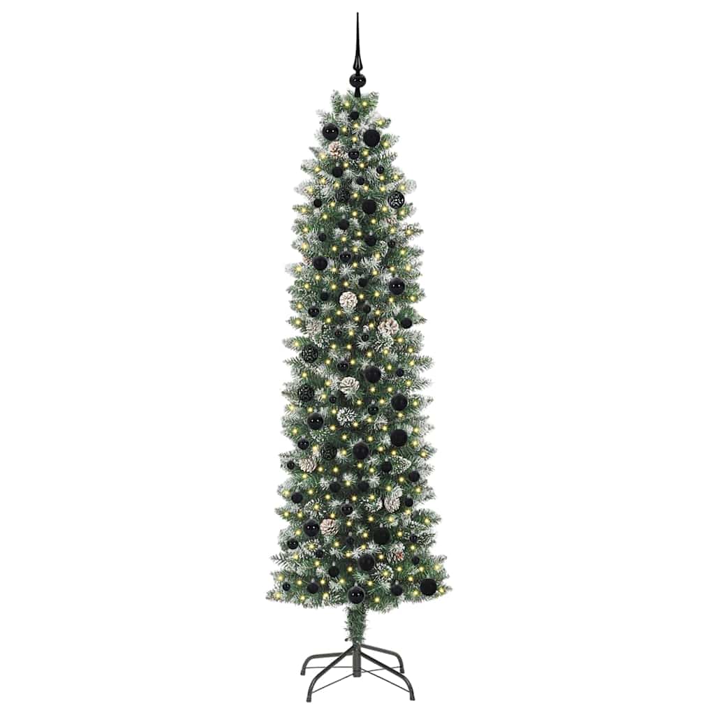 Mű Karcsú Karácsonyi Fa 300 LED-del Zöld és Fehér 210 cm