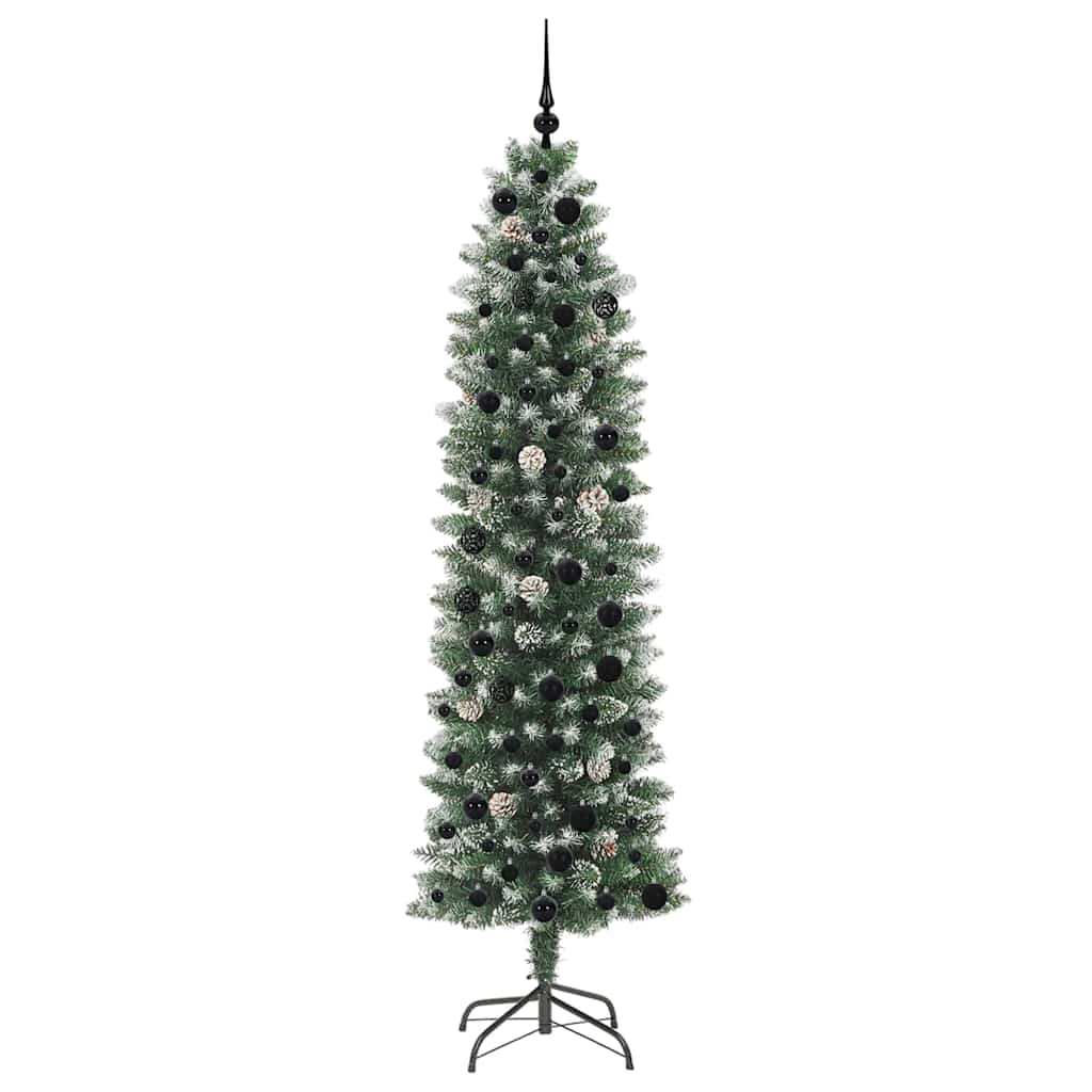Mű Karcsú Karácsonyi Fa 300 LED-del Zöld és Fehér 210 cm