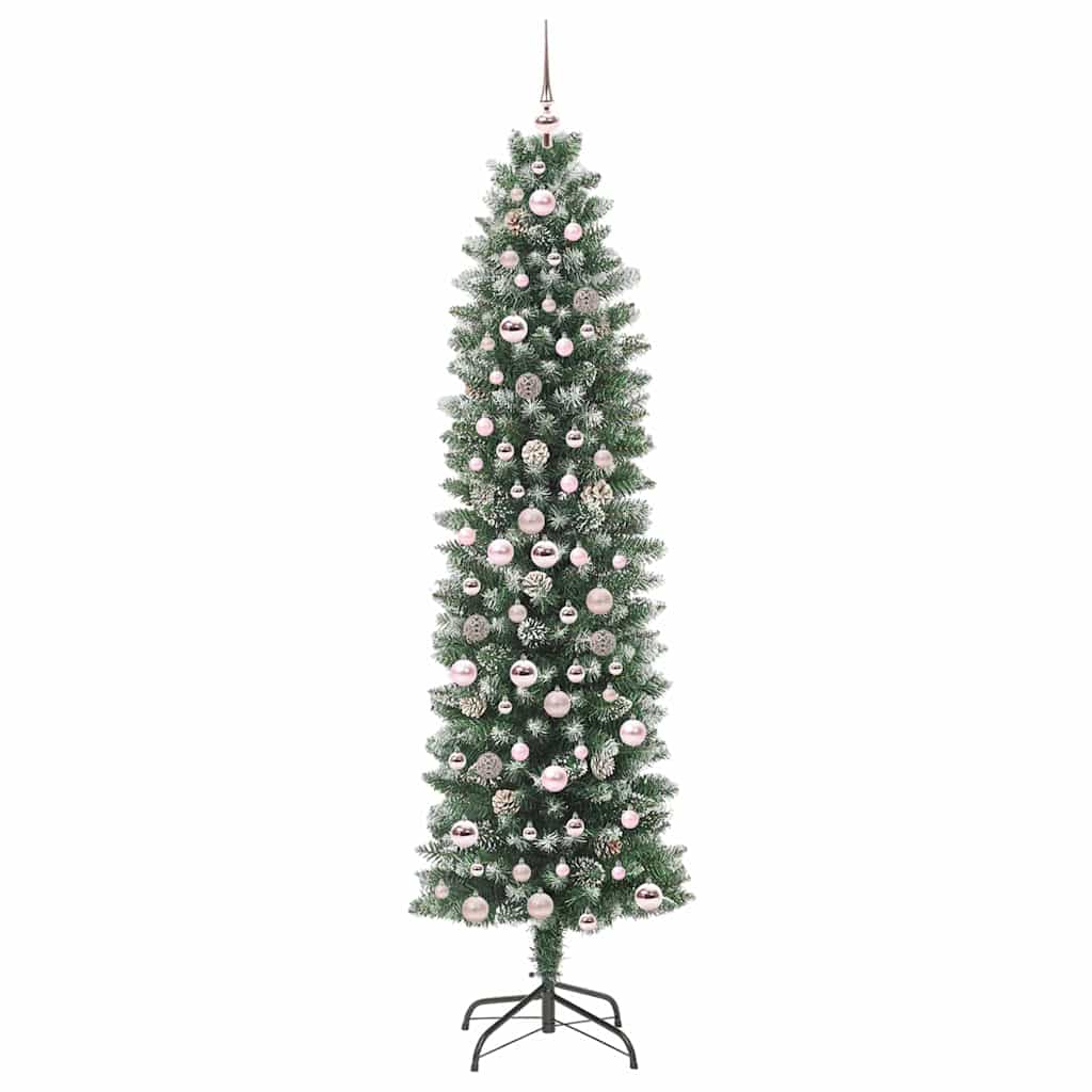 Mű Karcsú Karácsonyi Fa 300 LED-del Zöld és Fehér 210 cm