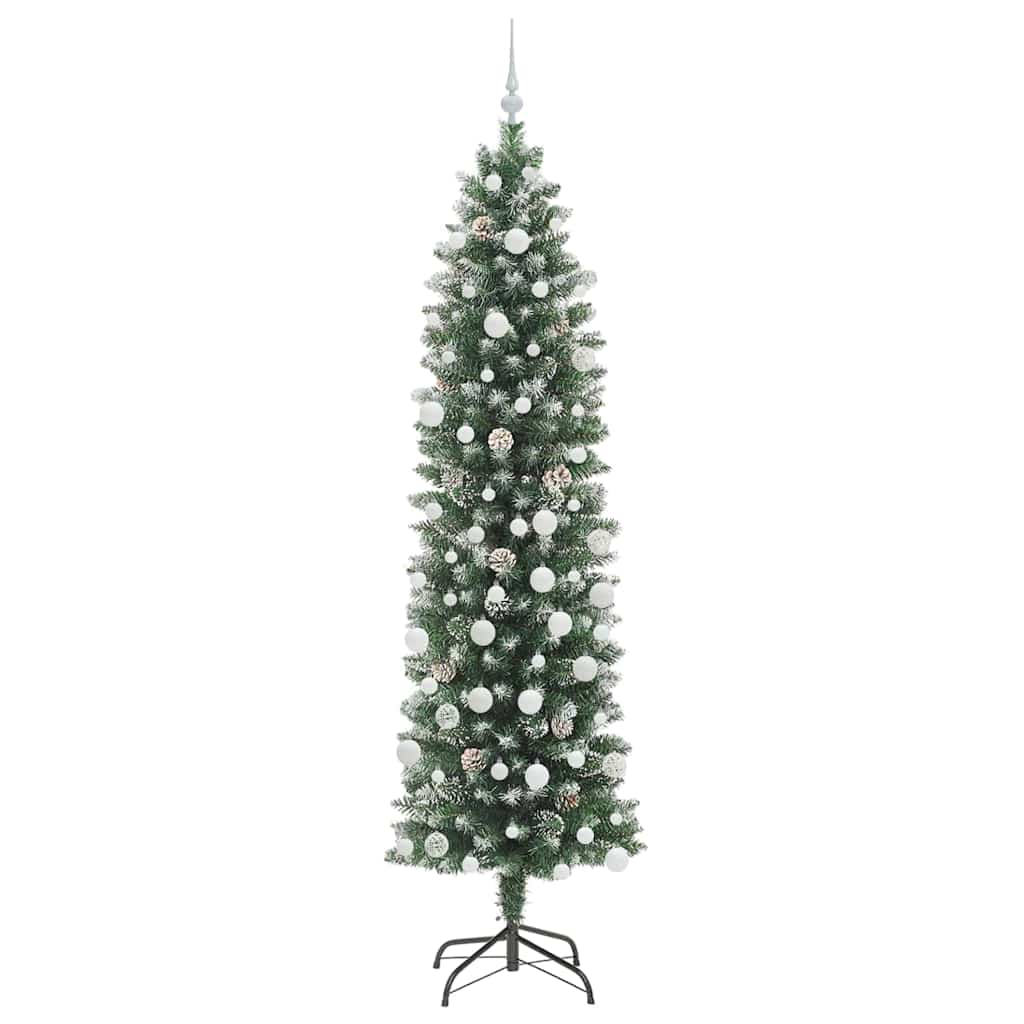 Mű Karcsú Karácsonyi Fa 300 LED-del Zöld és Fehér 210 cm