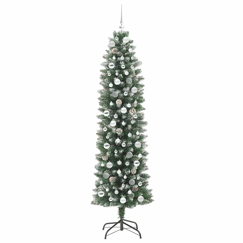Mű Karcsú Karácsonyi Fa 300 LED-del Zöld és Fehér 210 cm
