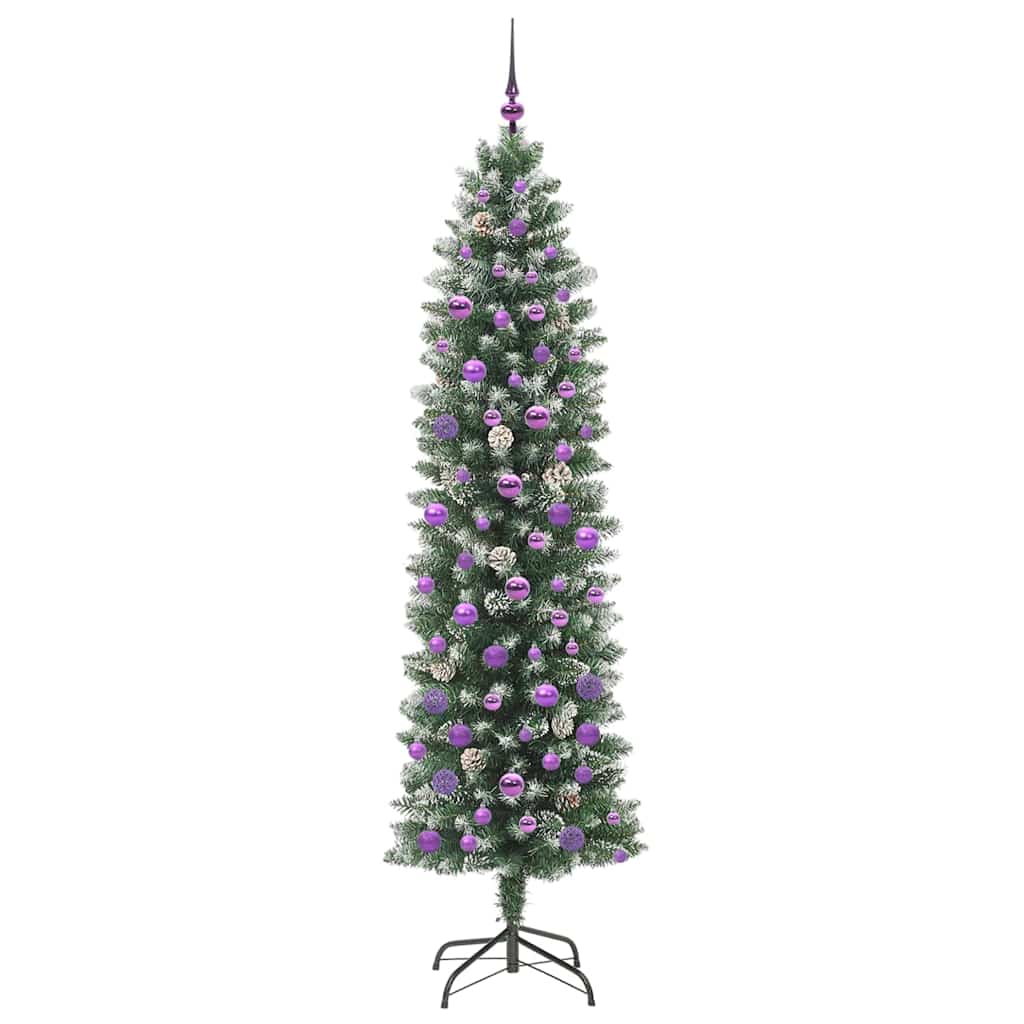 Mű Karcsú Karácsonyi Fa 300 LED-del Zöld és Fehér 210 cm