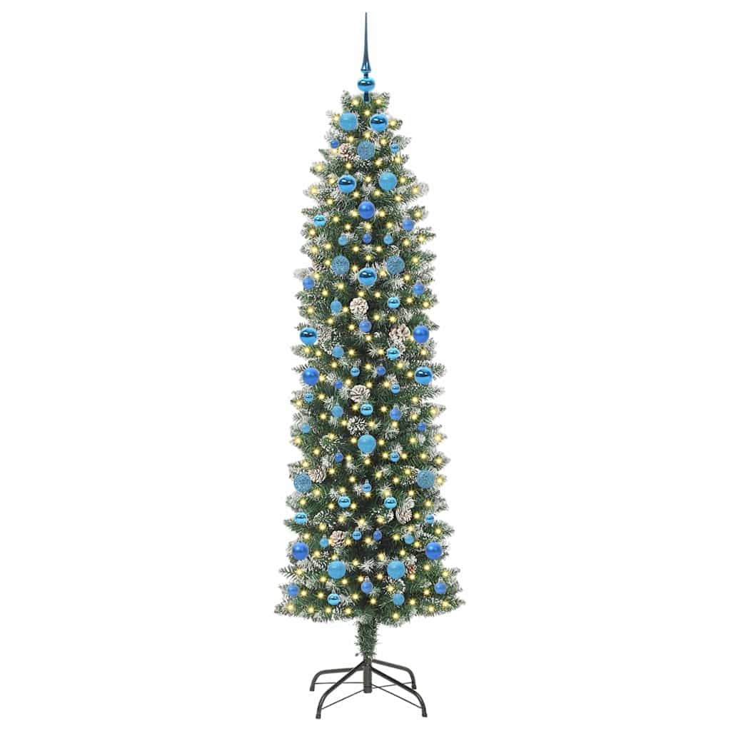 Mű Karcsú Karácsonyi Fa 300 LED-del Zöld és Fehér 210 cm