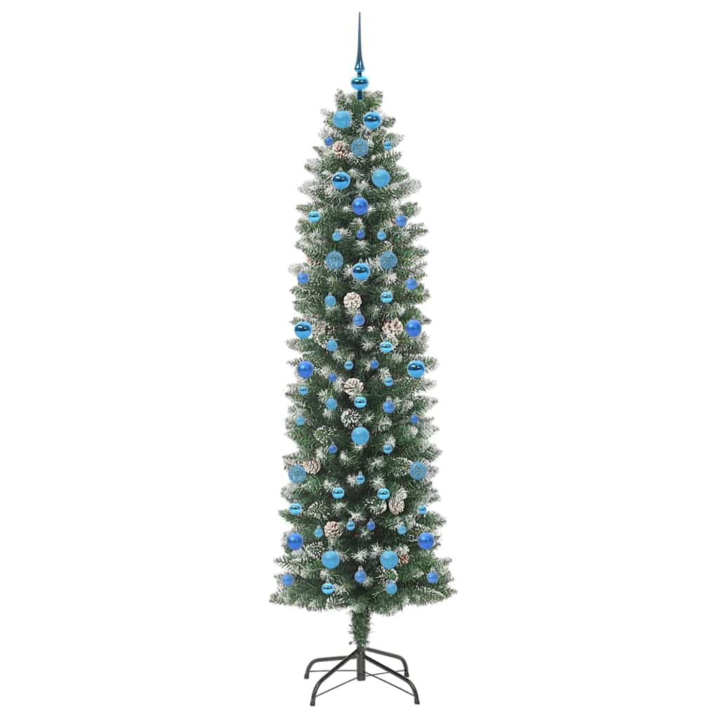 Mű Karcsú Karácsonyi Fa 300 LED-del Zöld és Fehér 210 cm