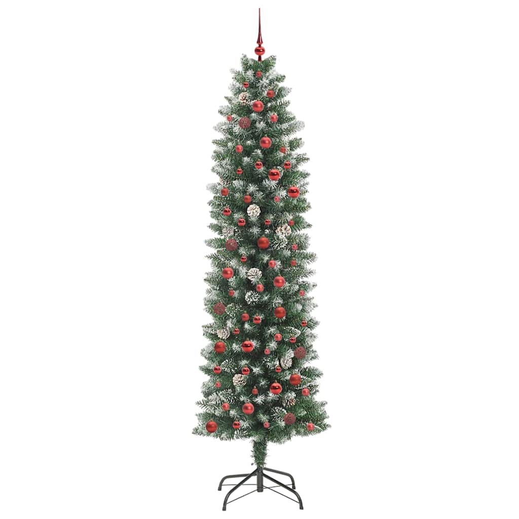Mű Karcsú Karácsonyi Fa 300 LED-del Zöld és Fehér 240 cm