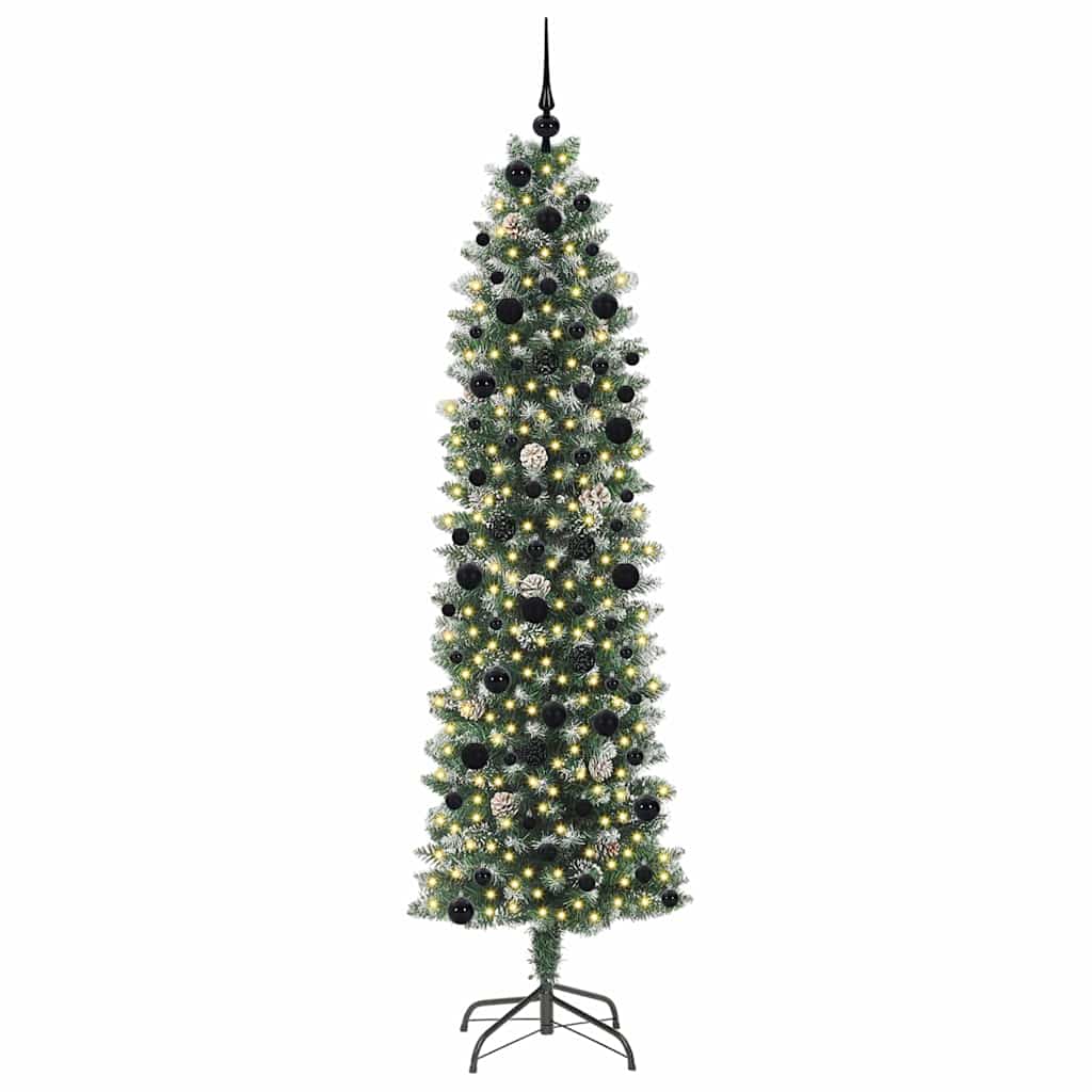 Mű Karcsú Karácsonyi Fa 300 LED-del Zöld és Fehér 240 cm