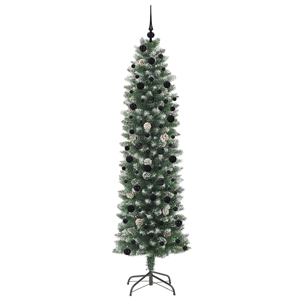 Mű Karcsú Karácsonyi Fa 300 LED-del Zöld és Fehér 240 cm