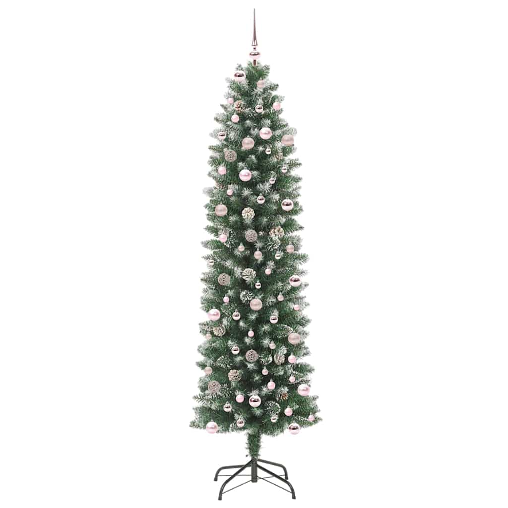 Mű Karcsú Karácsonyi Fa 300 LED-del Zöld és Fehér 240 cm