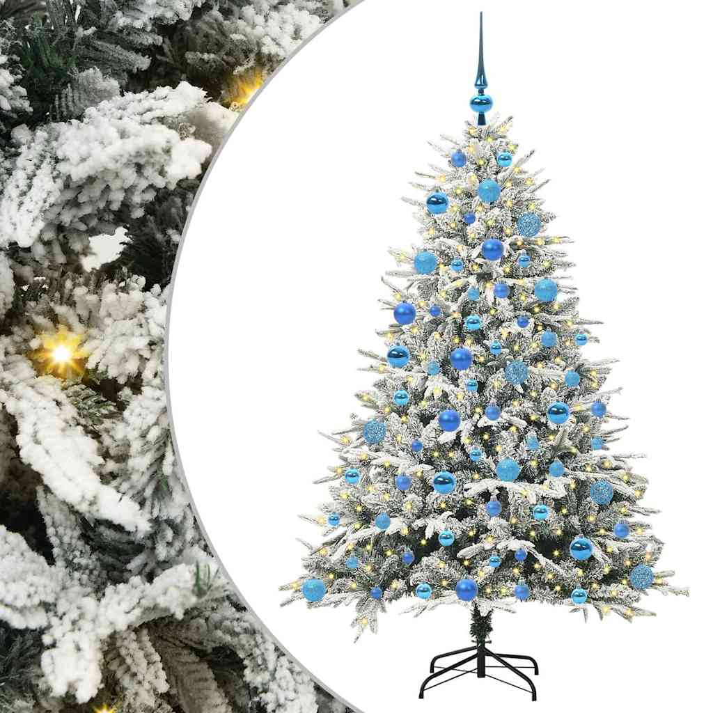 Mesterséges, elővilágított karácsonyfa labdákkal Zöld 180 cm