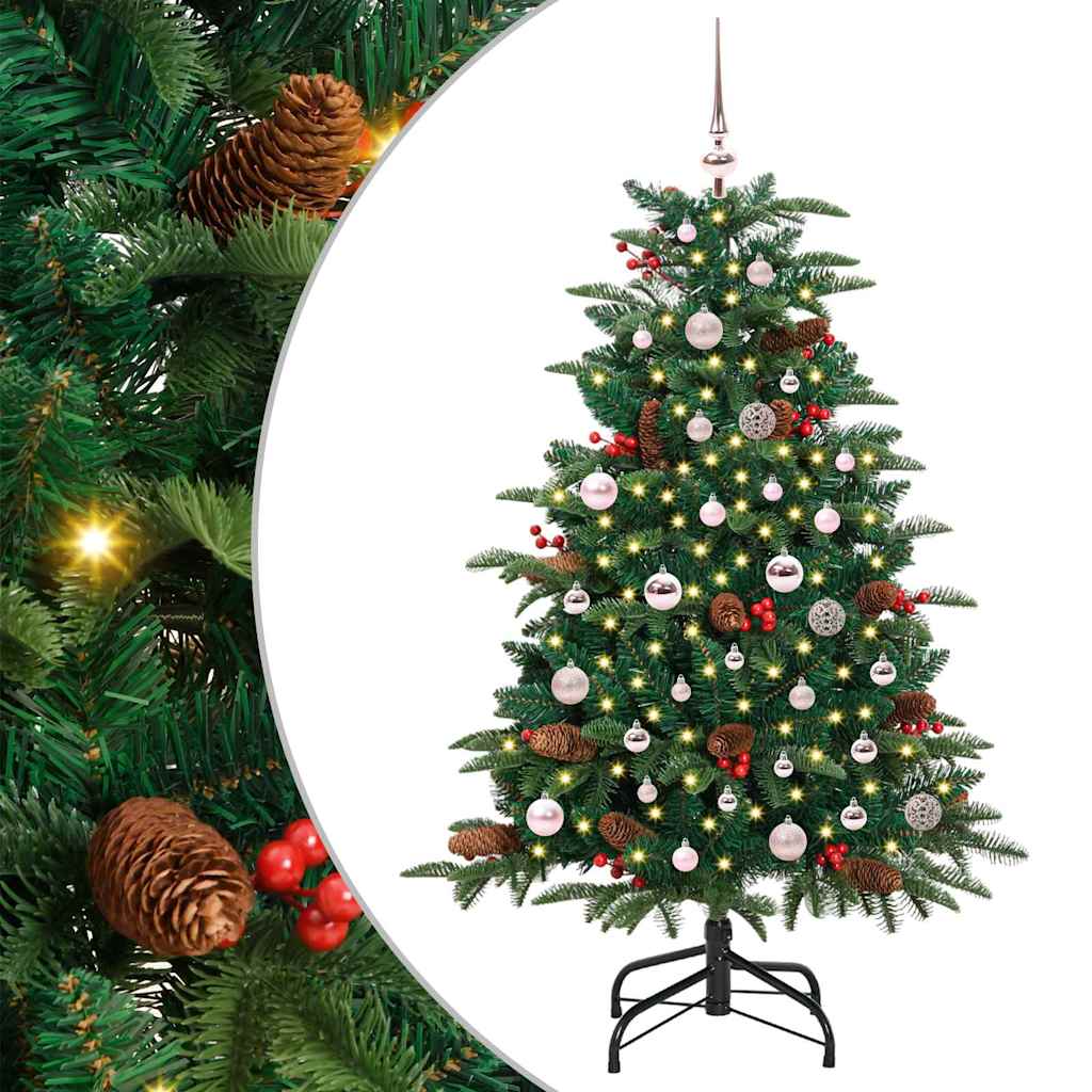 Mű karácsonyfa 150 LED-del Zöld 150 cm PVC és Fém és Műanyag