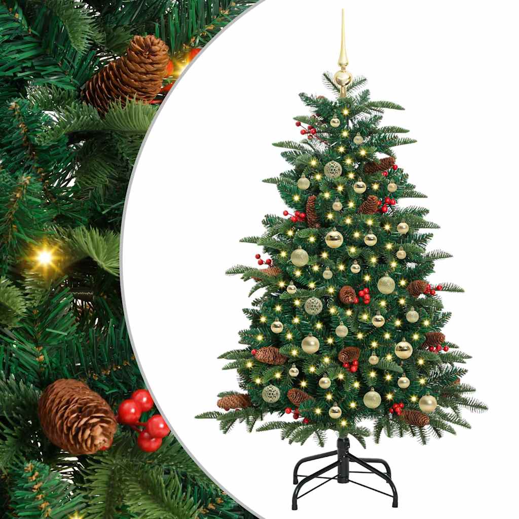 Mű karácsonyfa 150 LED-del Zöld 150 cm PVC és Fém és Műanyag