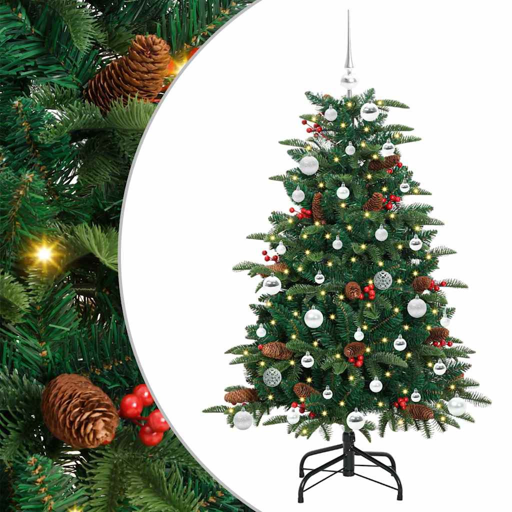Mű karácsonyfa 150 LED-del Zöld 150 cm PVC és Fém és Műanyag