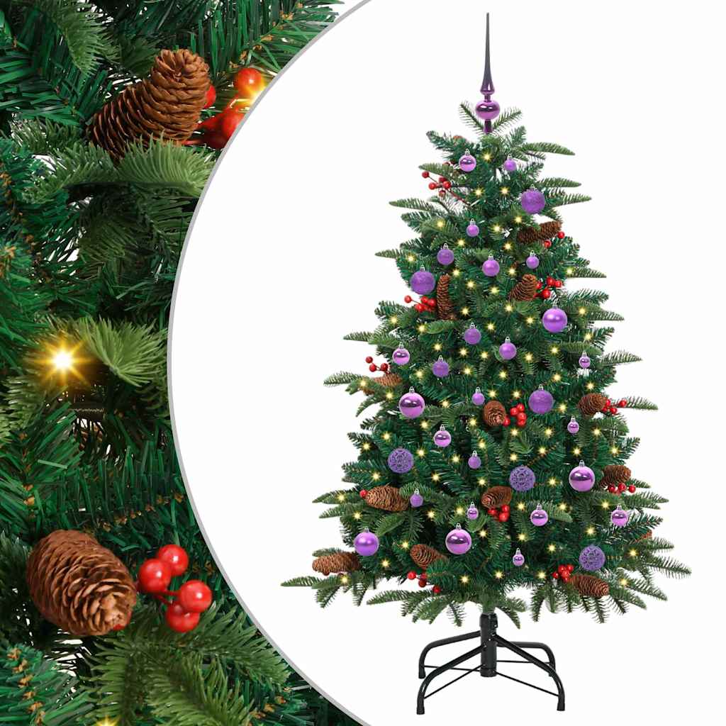 Mű karácsonyfa 150 LED-del Zöld 150 cm PVC és Fém és Műanyag