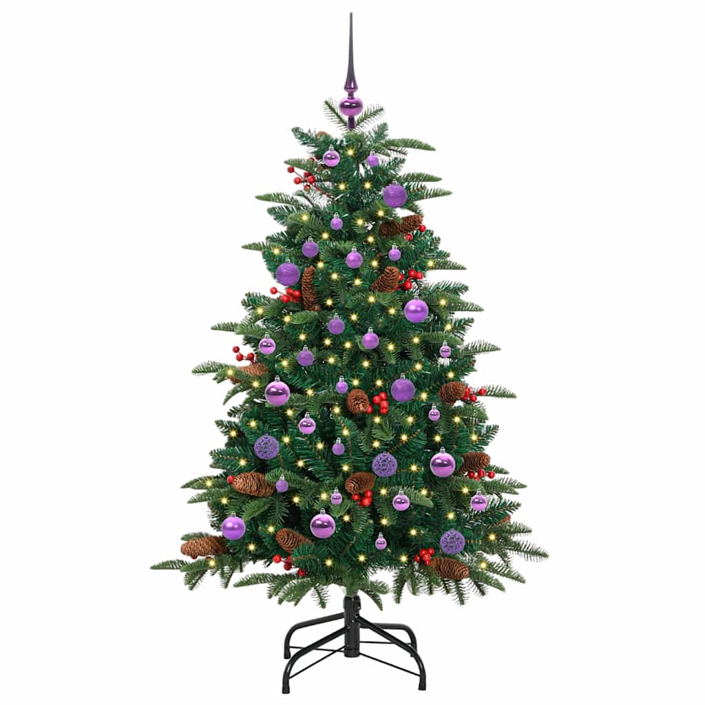 Mű karácsonyfa 150 LED-del Zöld 150 cm PVC és Fém és Műanyag