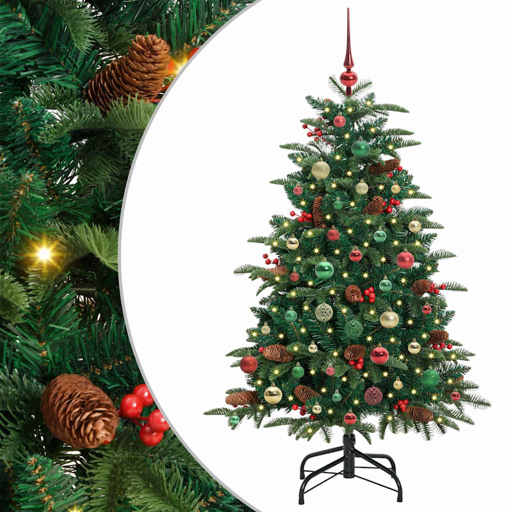 Mű karácsonyfa 150 LED-del Zöld 150 cm PVC és Fém és Műanyag