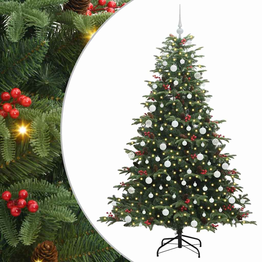 Mű karácsonyfa 300 LED-del Zöld 180 cm PVC és Fém és Műanyag