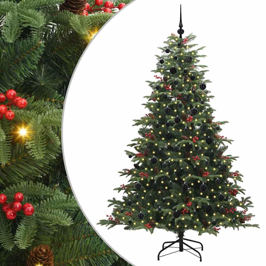 Mű karácsonyfa 300 LED-del Zöld 210 cm PVC és Fém és Műanyag