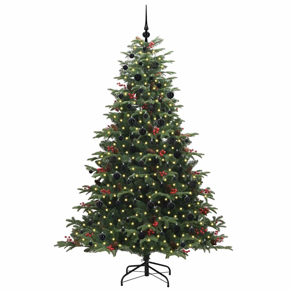 Mű karácsonyfa 300 LED-del Zöld 210 cm PVC és Fém és Műanyag