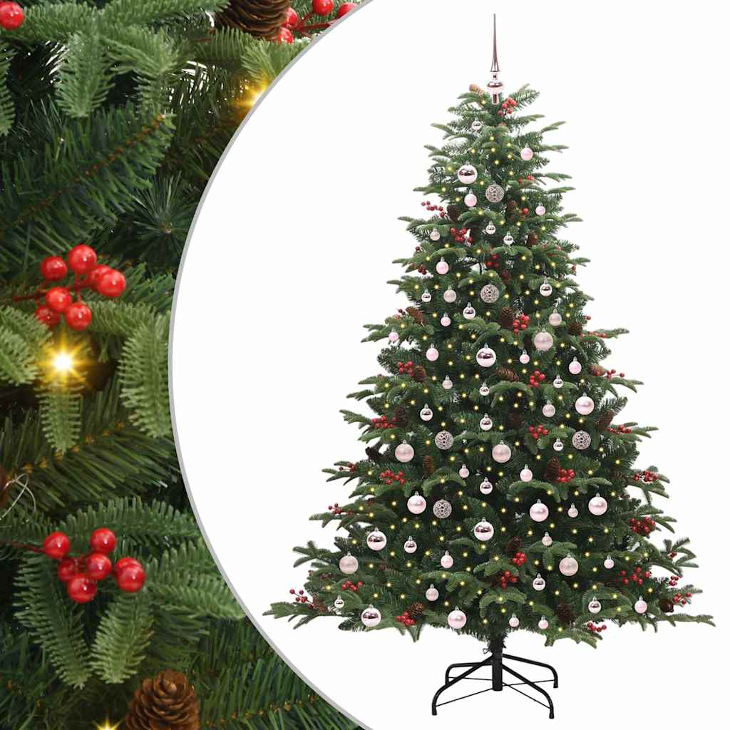 Mű karácsonyfa 300 LED-del Zöld 210 cm PVC és Fém és Műanyag