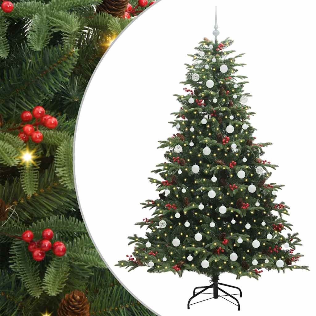 Mű karácsonyfa 300 LED-del Zöld 210 cm PVC és Fém és Műanyag