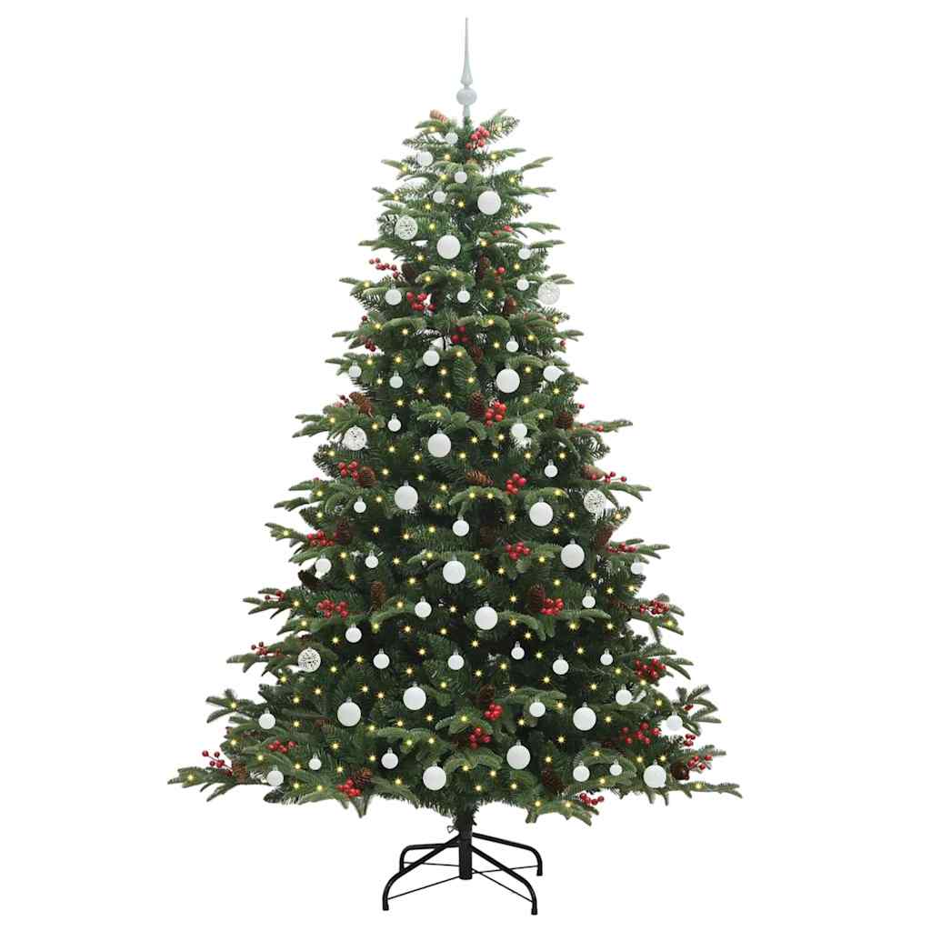Mű karácsonyfa 300 LED-del Zöld 210 cm PVC és Fém és Műanyag
