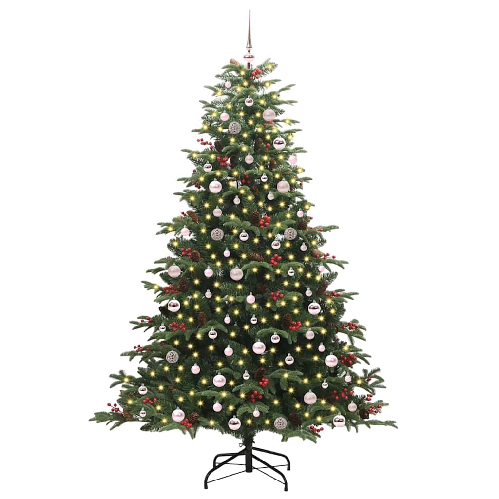 Mű karácsonyfa 300 LED-del Zöld 240 cm PVC és Fém és Műanyag