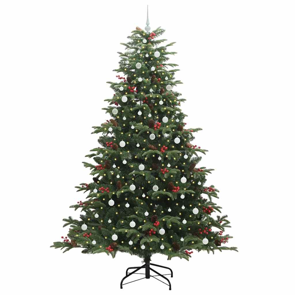 Mű karácsonyfa 300 LED-del Zöld 240 cm PVC és Fém és Műanyag
