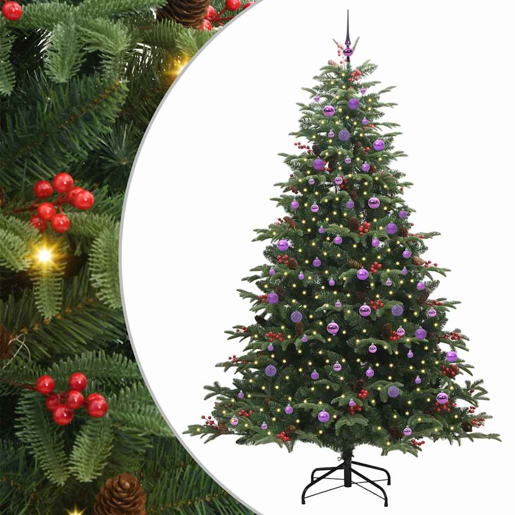 Mű karácsonyfa 300 LED-del Zöld 240 cm PVC és Fém és Műanyag