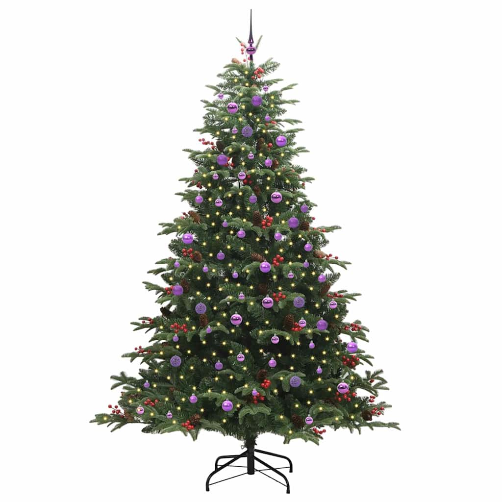 Mű karácsonyfa 300 LED-del Zöld 240 cm PVC és Fém és Műanyag