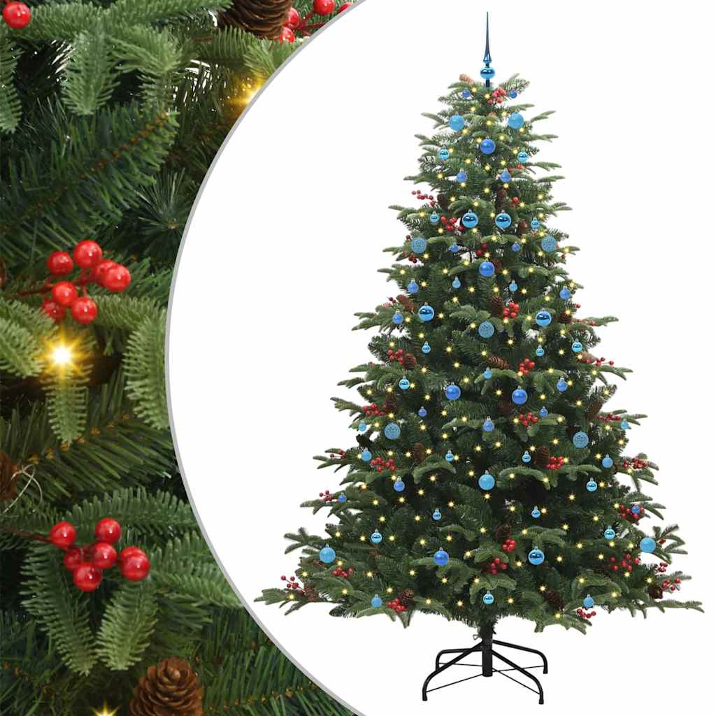 Mű karácsonyfa 300 LED-del Zöld 240 cm PVC és Fém és Műanyag