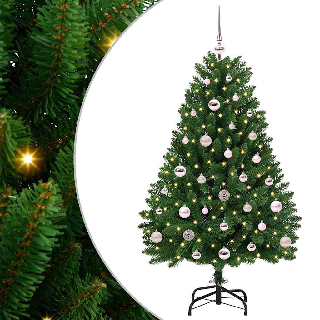 Mű karácsonyfa 150 LED-del Zöld 120 cm PVC és fém