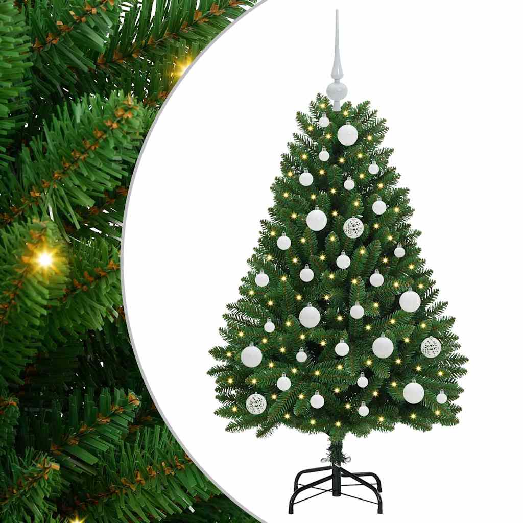 Mű karácsonyfa 150 LED-del Zöld 120 cm PVC és fém