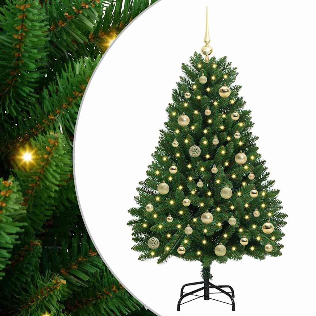 Mű karácsonyfa 150 LED-del Zöld 120 cm PVC és fém