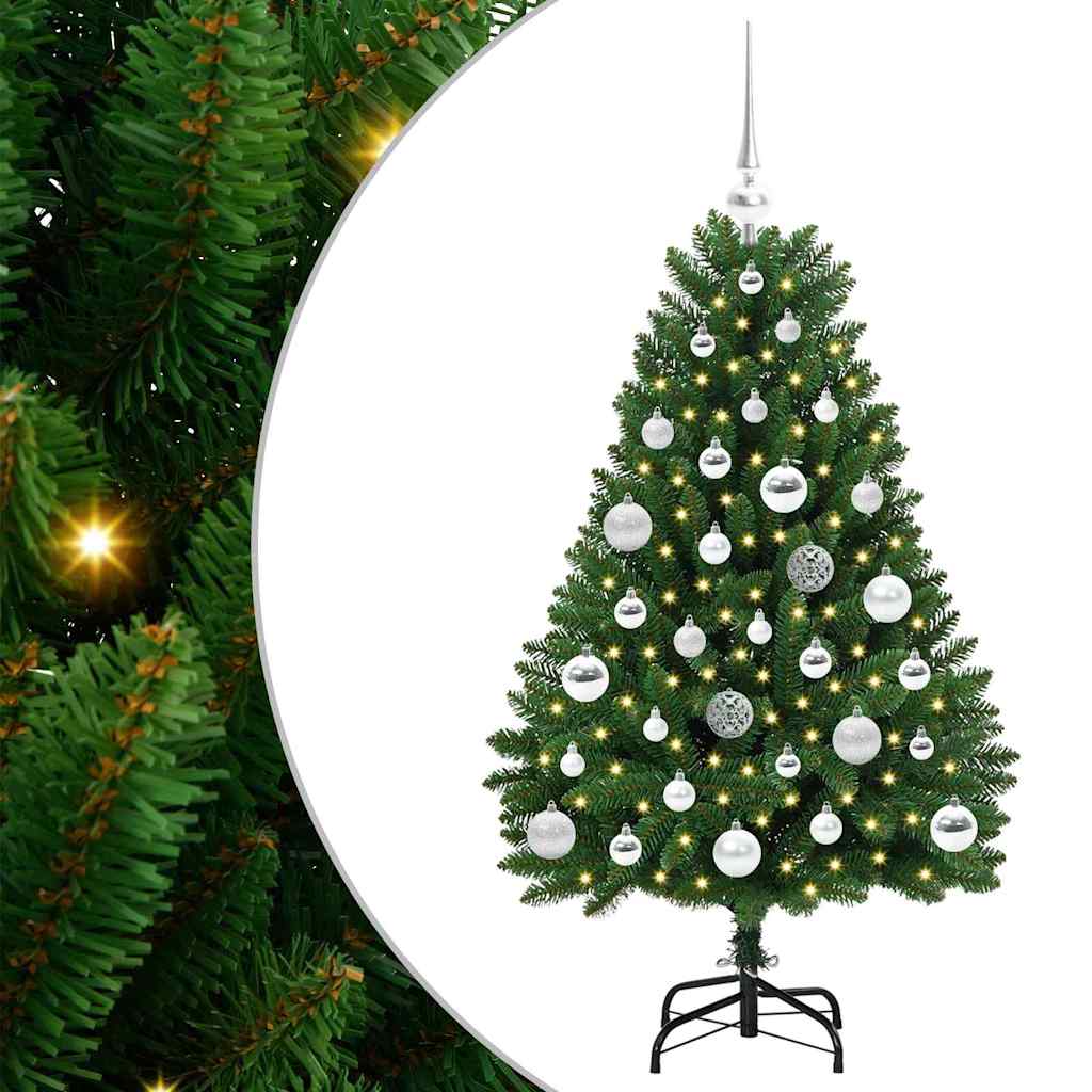 Mű karácsonyfa 150 LED-del Zöld 120 cm PVC és fém