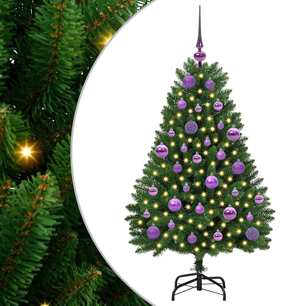 Mű karácsonyfa 150 LED-del Zöld 120 cm PVC és fém