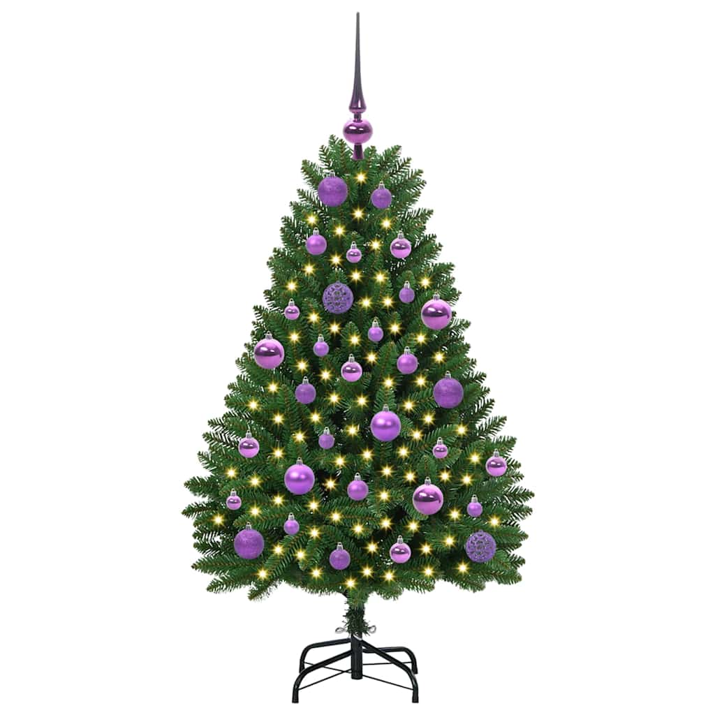 Mű karácsonyfa 150 LED-del Zöld 120 cm PVC és fém