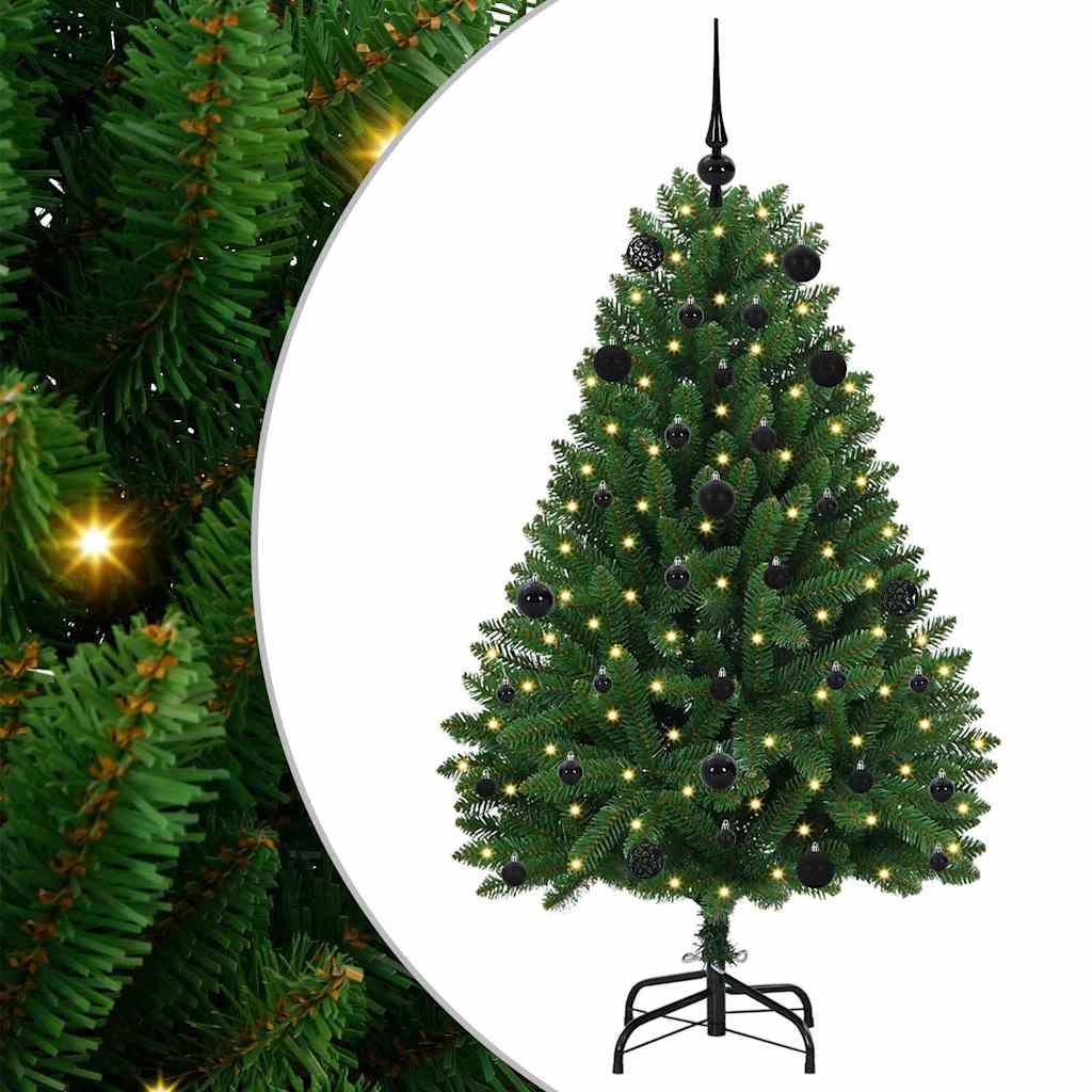 Mű karácsonyfa 150 LED-del Zöld 150 cm PVC és fém