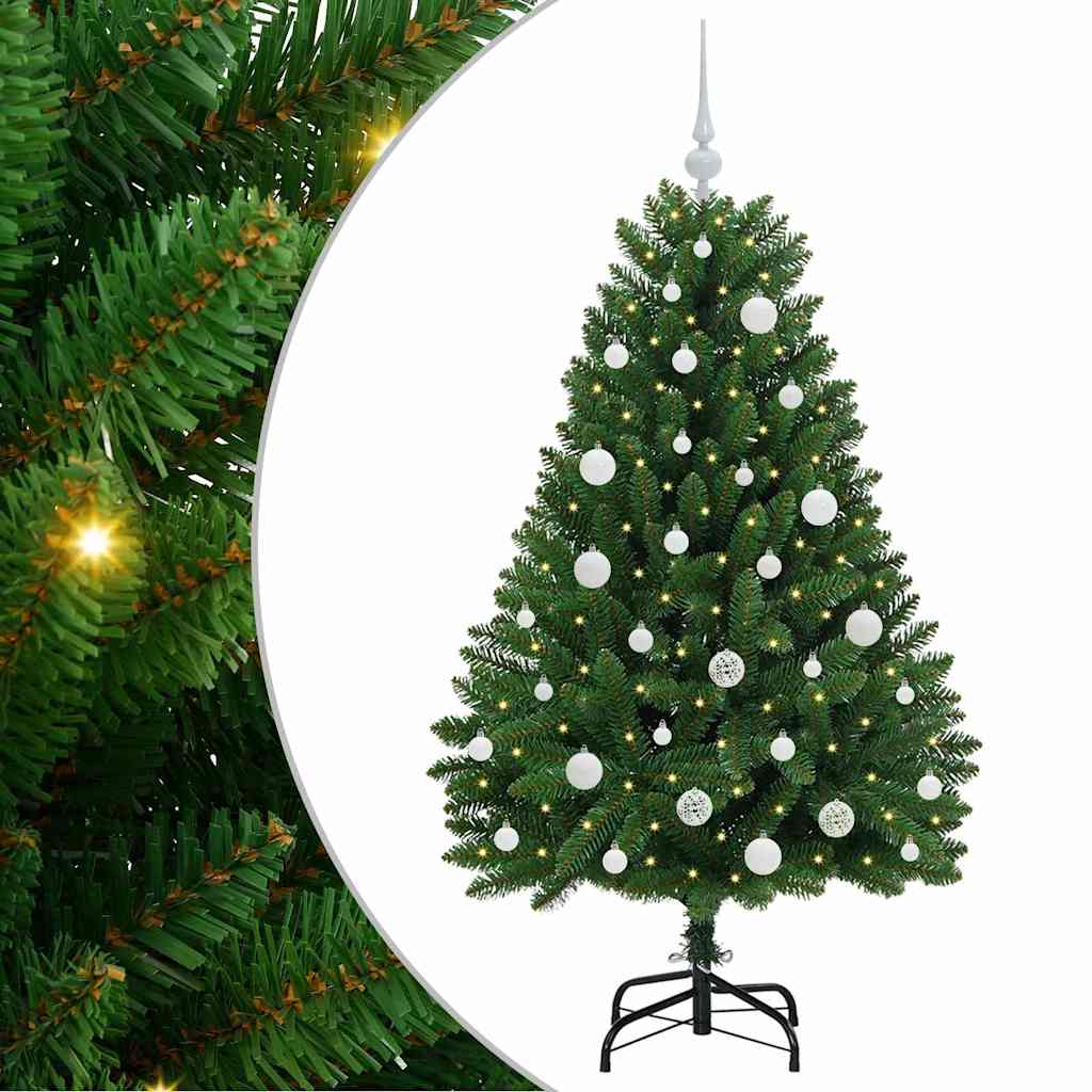 Mű karácsonyfa 150 LED-del Zöld 150 cm PVC és fém