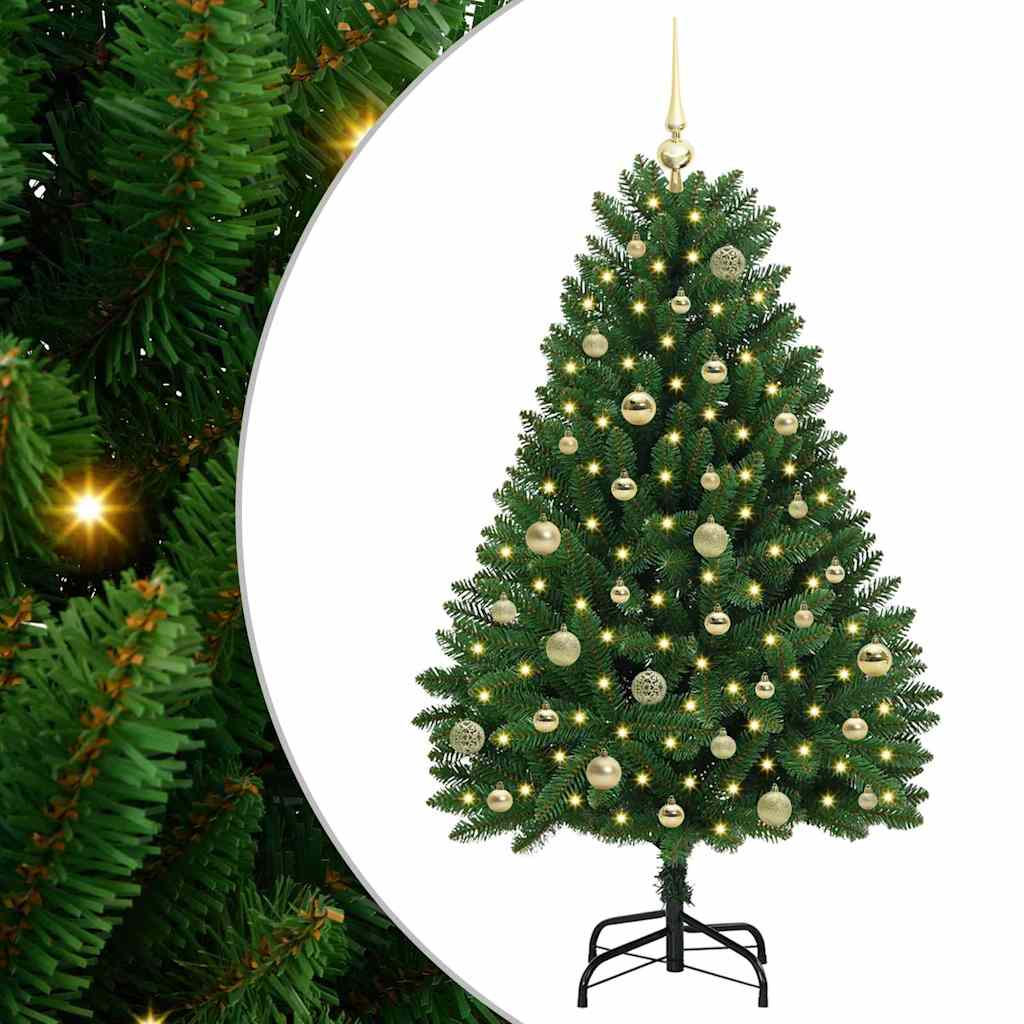 Mű karácsonyfa 150 LED-del Zöld 150 cm PVC és fém