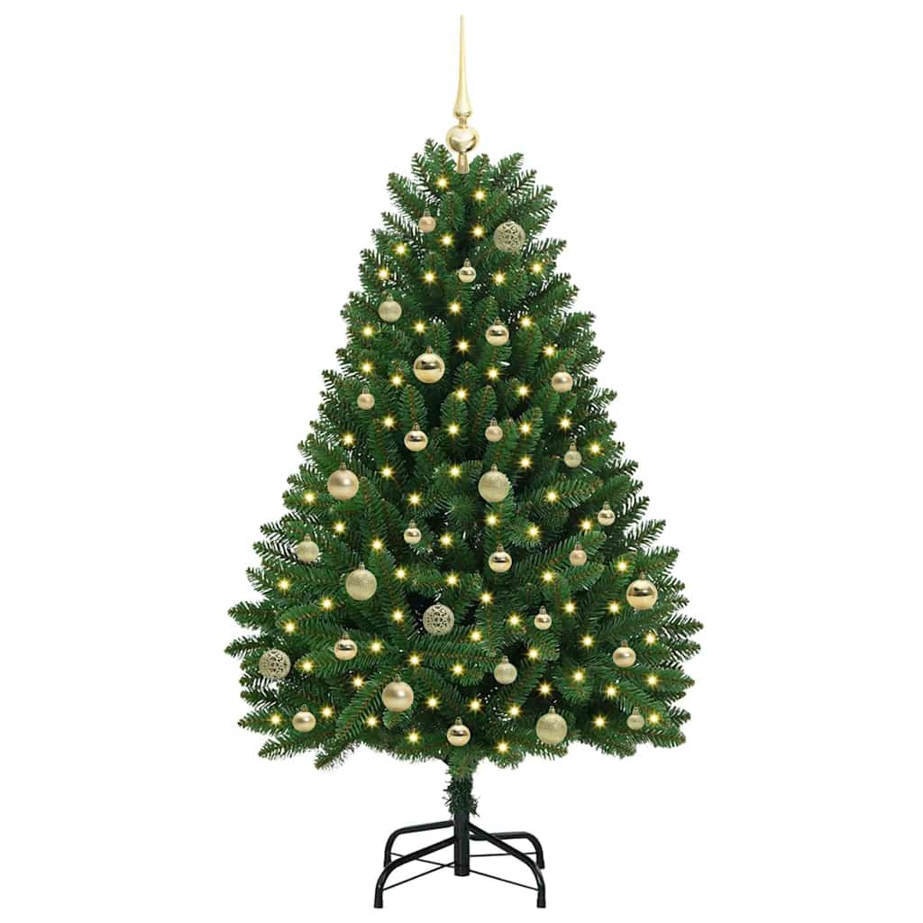 Mű karácsonyfa 150 LED-del Zöld 150 cm PVC és fém