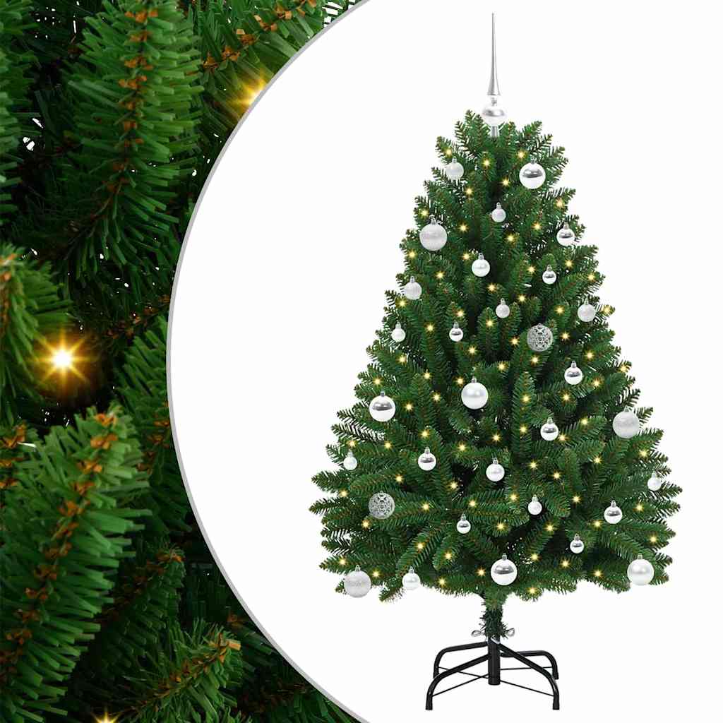 Mű karácsonyfa 150 LED-del Zöld 150 cm PVC és fém