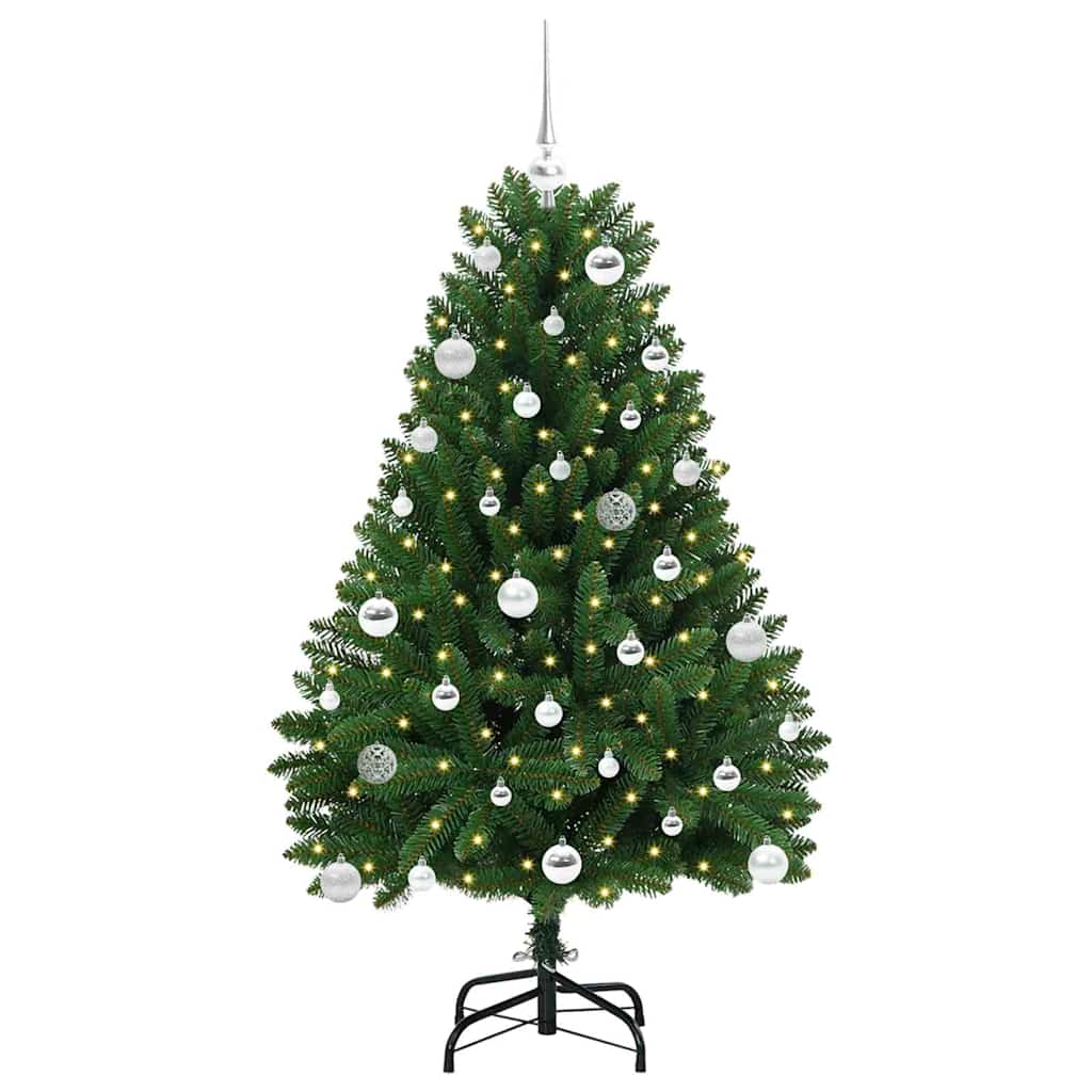 Mű karácsonyfa 150 LED-del Zöld 150 cm PVC és fém